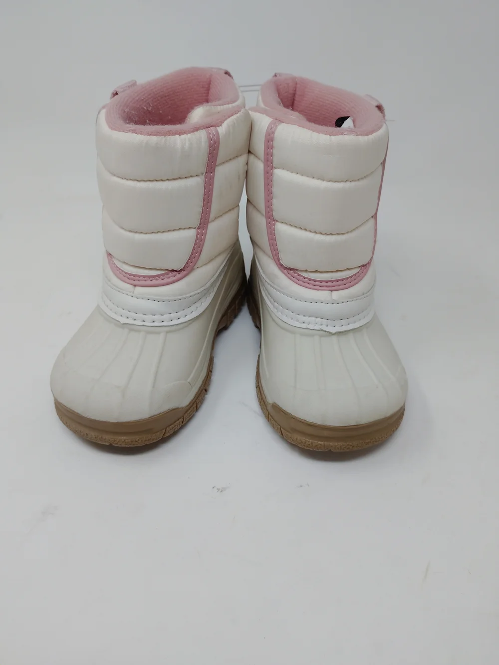 OshKosh B'gosh White and Pink Kids Snow Boots Toddler 6M Faux Fur Lined